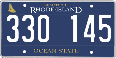 RI license plate 330145