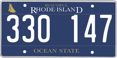 RI license plate 330147