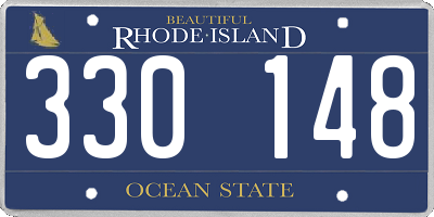 RI license plate 330148
