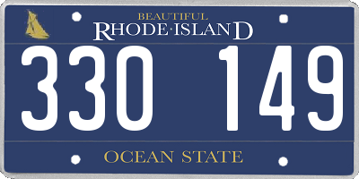 RI license plate 330149