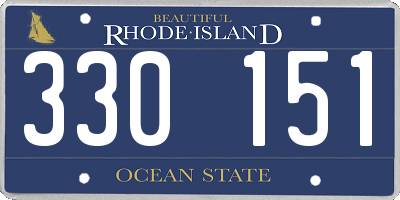 RI license plate 330151