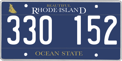 RI license plate 330152