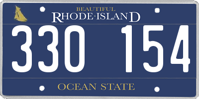 RI license plate 330154