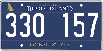 RI license plate 330157