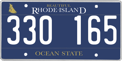 RI license plate 330165