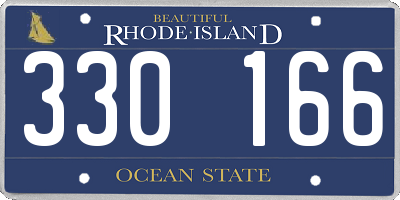 RI license plate 330166