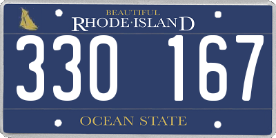 RI license plate 330167