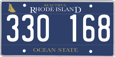 RI license plate 330168
