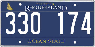 RI license plate 330174