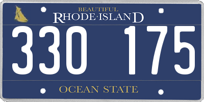 RI license plate 330175