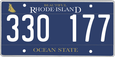RI license plate 330177