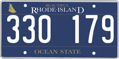 RI license plate 330179