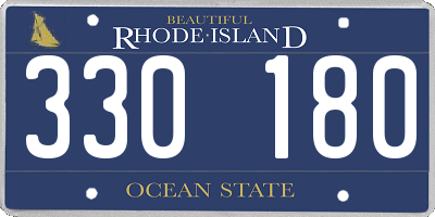 RI license plate 330180