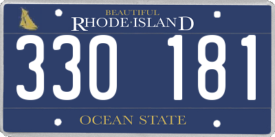 RI license plate 330181