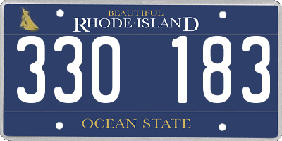 RI license plate 330183