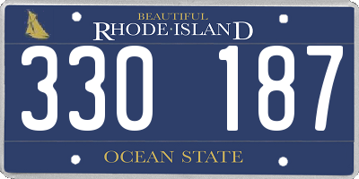RI license plate 330187