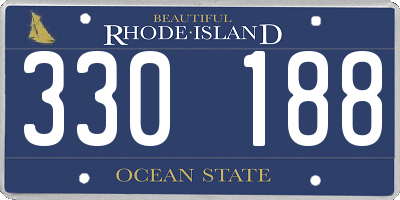RI license plate 330188