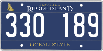 RI license plate 330189