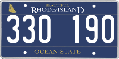 RI license plate 330190