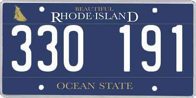 RI license plate 330191