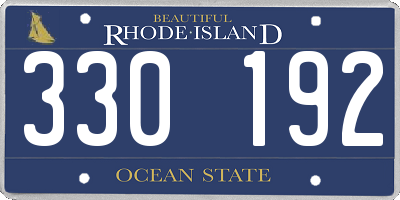 RI license plate 330192