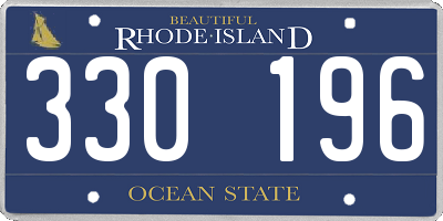 RI license plate 330196
