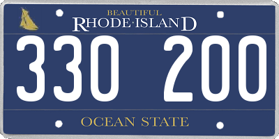 RI license plate 330200
