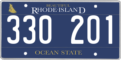 RI license plate 330201