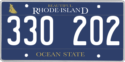 RI license plate 330202