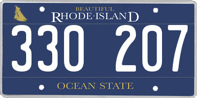 RI license plate 330207