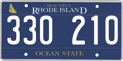 RI license plate 330210
