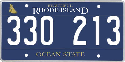 RI license plate 330213