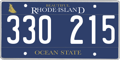 RI license plate 330215