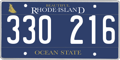 RI license plate 330216
