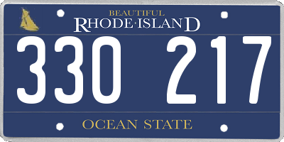 RI license plate 330217