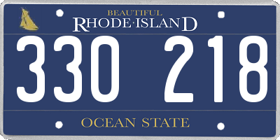 RI license plate 330218
