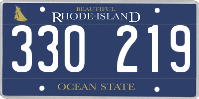 RI license plate 330219