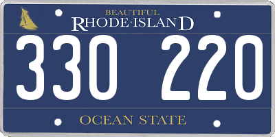 RI license plate 330220