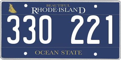 RI license plate 330221