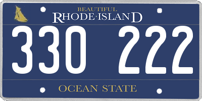 RI license plate 330222