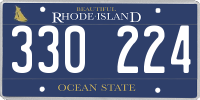 RI license plate 330224