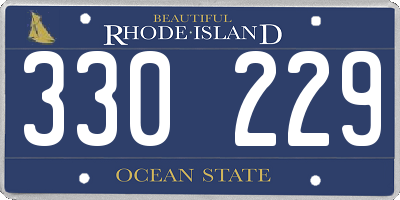 RI license plate 330229