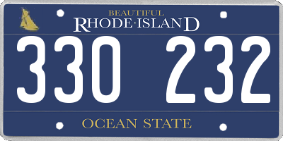 RI license plate 330232