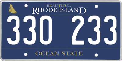 RI license plate 330233
