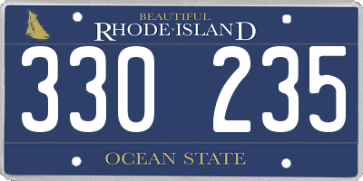 RI license plate 330235