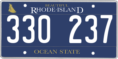 RI license plate 330237