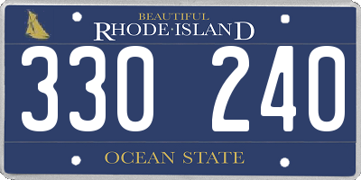 RI license plate 330240