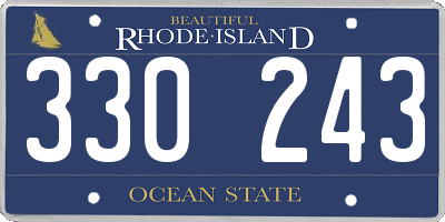 RI license plate 330243