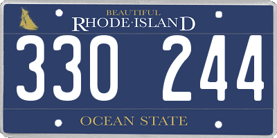 RI license plate 330244