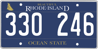 RI license plate 330246
